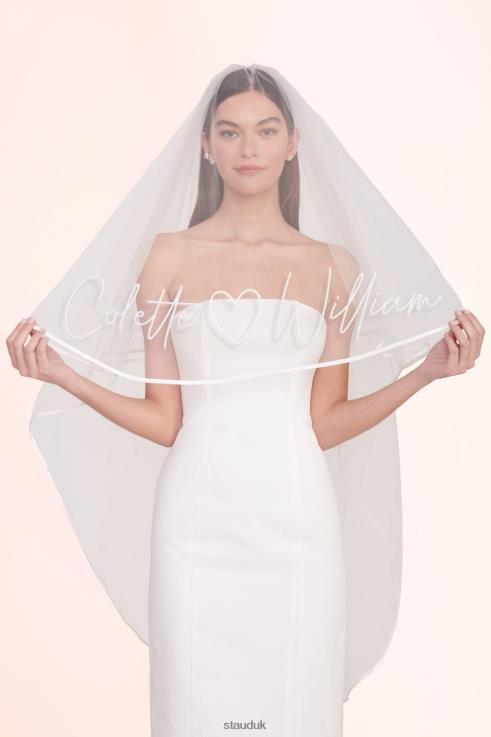 J8R0H1047 CUSTOM EMBROIDERED VEIL Women STAUD Bridal White