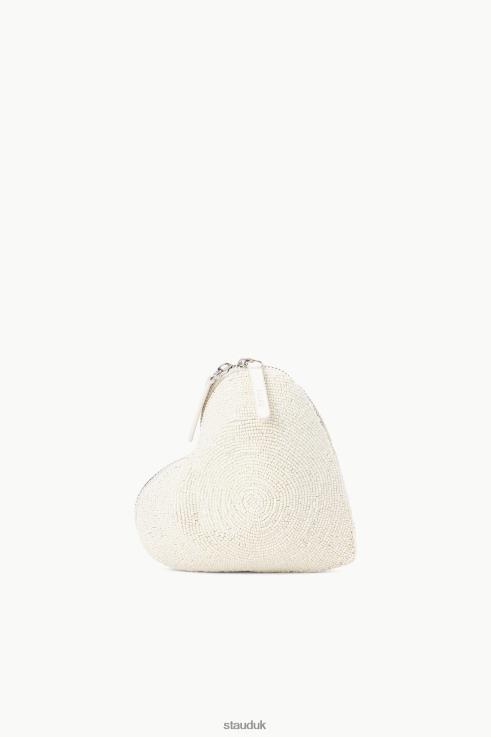 J8R0H838 BEADED HEART CLUTCH Women STAUD Accessories Cream