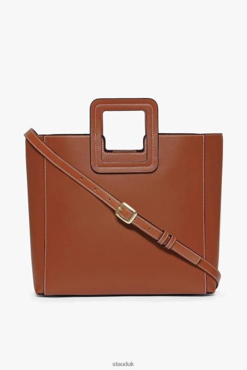 J8R0H835 SHIRLEY LEATHER BAG SADDLE Women STAUD Accessories Tan