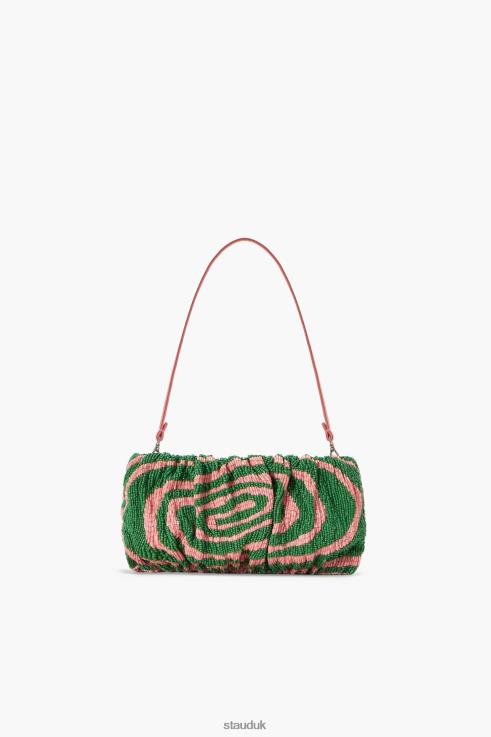 J8R0H680 BEADED BEAN BAG Women STAUD Clothing Emerald Acid Swirl