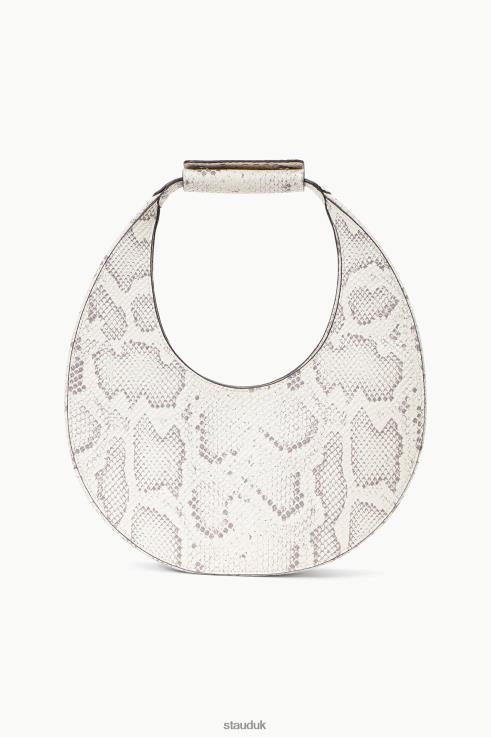 J8R0H755 MOON BAG SNAKE EMBOSSED Women STAUD Accessories Bleached