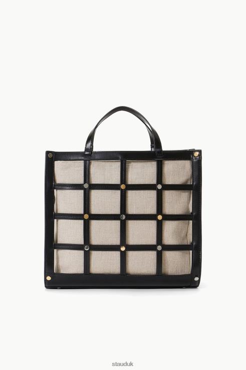 J8R0H638 EMMA TOTE Women STAUD Clothing Black Natural