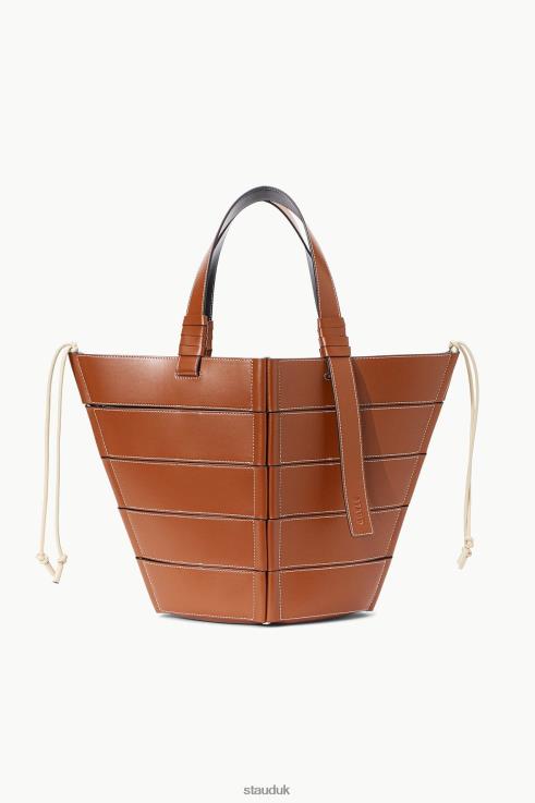 J8R0H701 DIAMOND TOTE Women STAUD Clothing Tan Cream