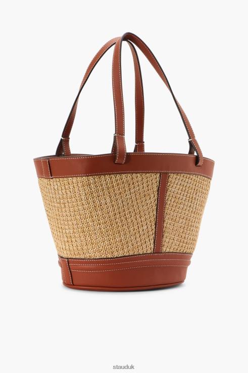 J8R0H789 HENRI PETITE RAFFIA TOTE Women STAUD Accessories Natural Tan