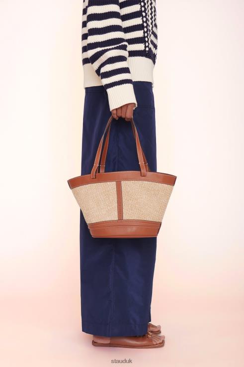 J8R0H789 HENRI PETITE RAFFIA TOTE Women STAUD Accessories Natural Tan