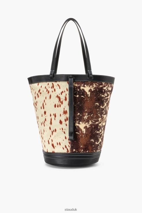 J8R0H793 HENRI BUCKET TOTE Women STAUD Accessories Mixed Haircalf