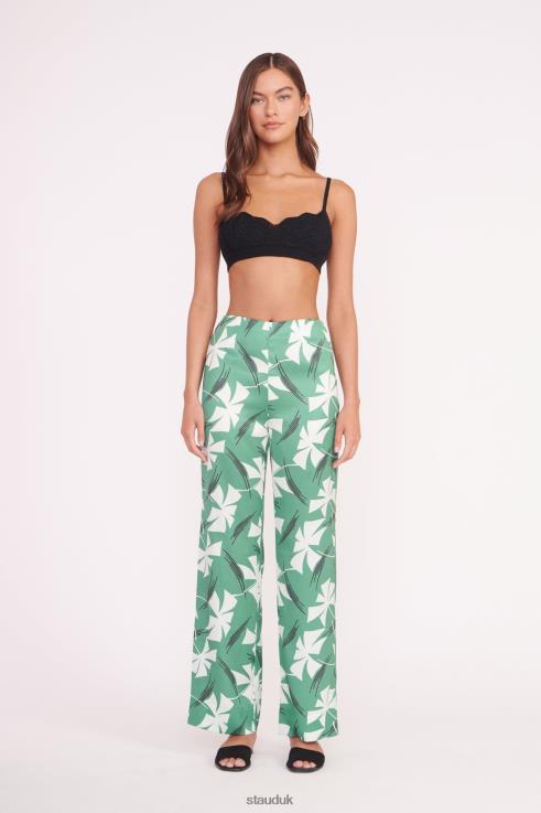 J8R0H506 OSCAR PANT Women STAUD Clothing Green Pinwheel