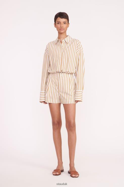 J8R0H513 ZOEY SHORT Women STAUD Clothing Khaki Stripe