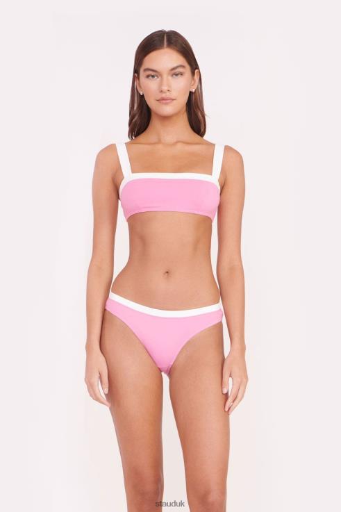 J8R0H643 LIV BIKINI TOP Women STAUD Clothing Coral Pink White