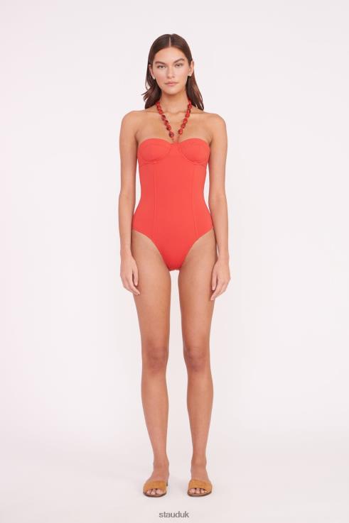 J8R0H654 HARPER BEADED ONE PIECE Women STAUD Clothing Ruby