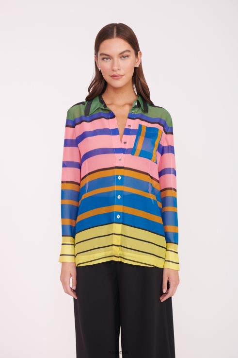 J8R0H319 MARTHA TUNIC FORMENTERA STRIPE Women STAUD Clothing Marble Wave
