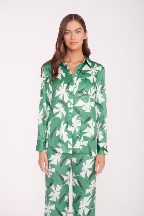 J8R0H320 MARTHA TUNIC Women STAUD Clothing Green Pinwheel