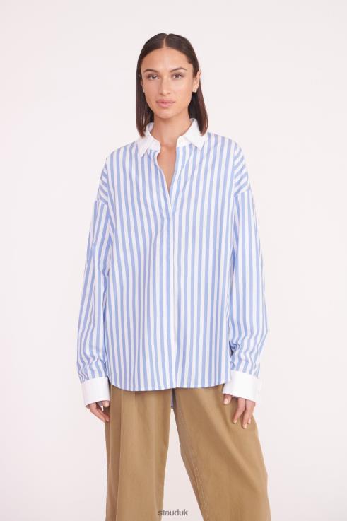 J8R0H331 LOGAN SHIRT Women STAUD Clothing Sea Stripe