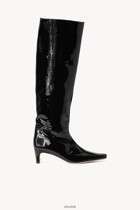 J8R0H965 WALLY BOOT Women STAUD Shoes Black Patent
