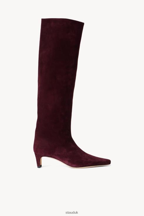 J8R0H969 WALLY BOOT SUEDE Women STAUD Shoes Plum