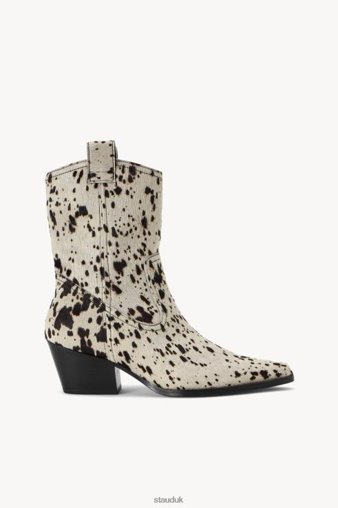 J8R0H974 JUNE BOOT Women STAUD Shoes Black White Haircalf