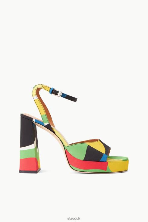 J8R0H744 SOLANGE PLATFORM Women STAUD Clothing Marble Wave Taffeta
