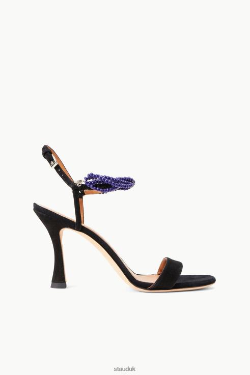 J8R0H863 PETRA HEEL Women STAUD Shoes Black Suede Lapis