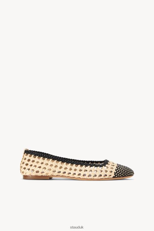 J8R0H958 NELL CROCHET BALLERINA Women STAUD Shoes Cream Black