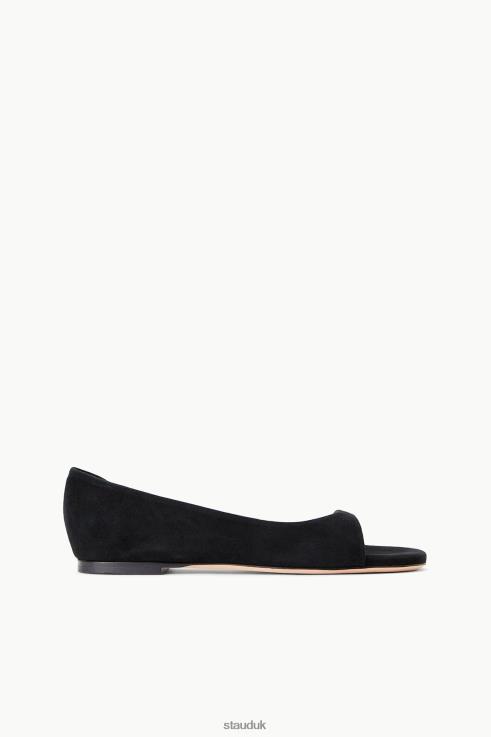 J8R0H910 DOMINIQUE FLAT Women STAUD Shoes Black Suede